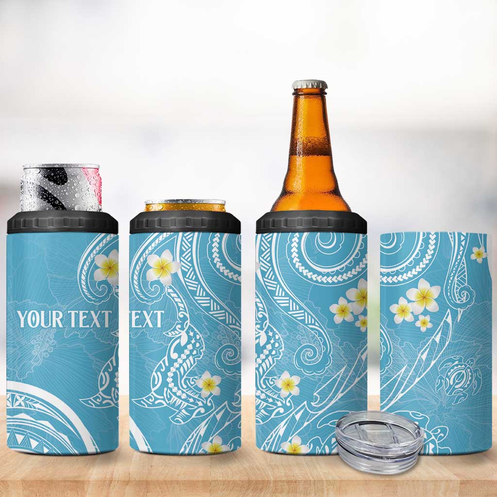 Polynesia Tribal 4 in 1 Can Cooler Tumbler Turquoise Plumeria Tentacles LT7 - Polynesian Pride