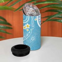 Polynesia Tribal 4 in 1 Can Cooler Tumbler Turquoise Plumeria Tentacles LT7 - Polynesian Pride