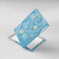 Polynesia Tribal Canvas Wall Art Turquoise Plumeria Tentacles LT7 With Frame Turquoise - Polynesian Pride