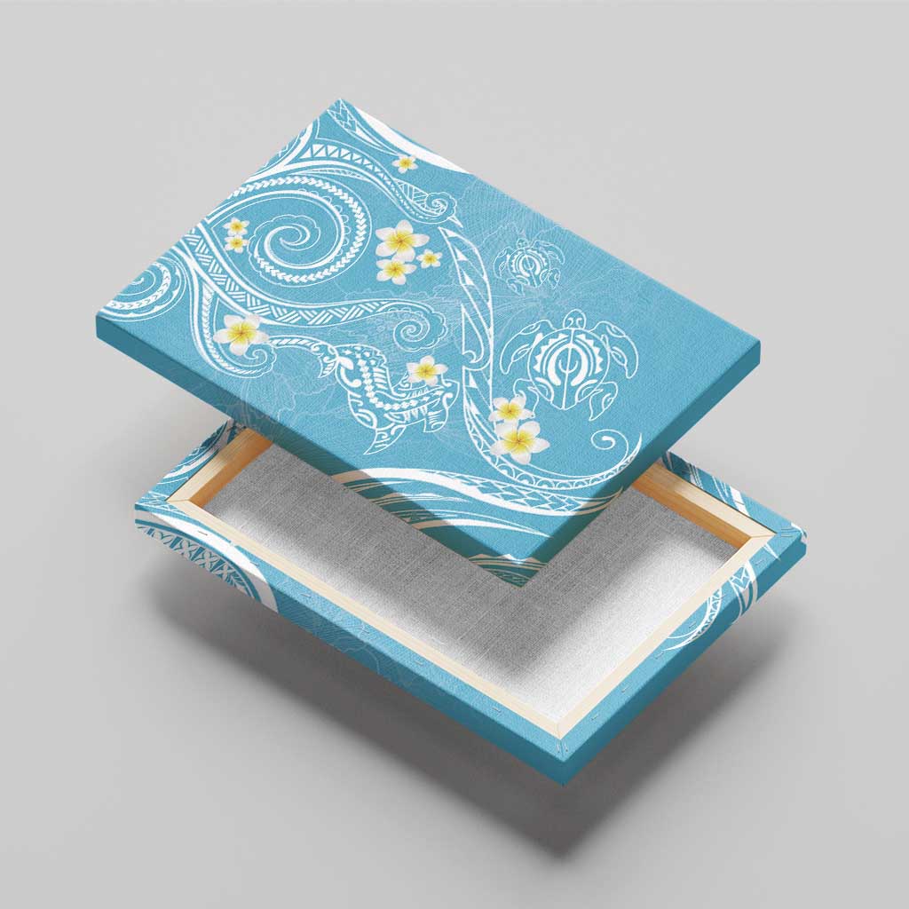 Polynesia Tribal Canvas Wall Art Turquoise Plumeria Tentacles LT7 - Polynesian Pride