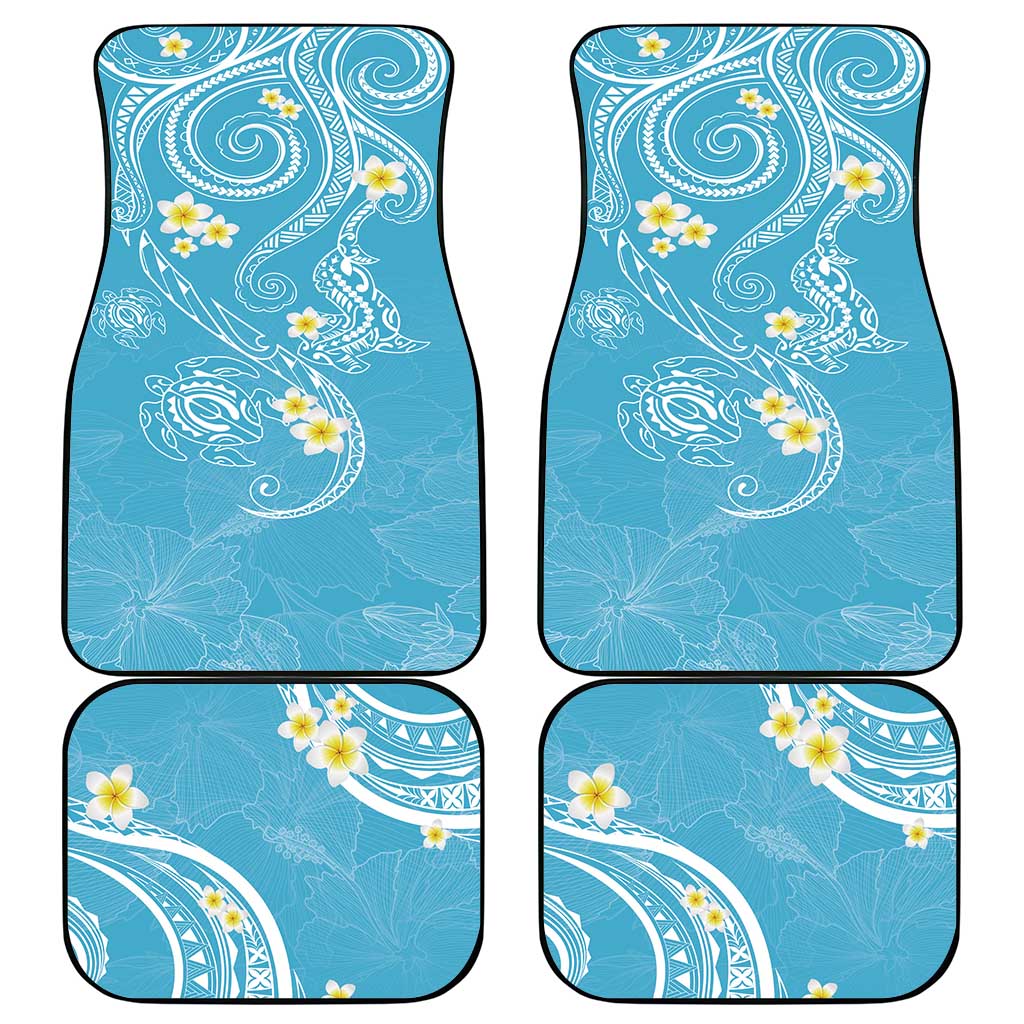 Polynesia Tribal Car Mats Turquoise Plumeria Tentacles LT7 - Polynesian Pride