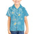 Polynesia Tribal Family Matching Off Shoulder Maxi Dress and Hawaiian Shirt Turquoise Plumeria Tentacles