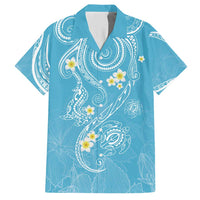 Polynesia Tribal Hawaiian Shirt Turquoise Plumeria Tentacles LT7 Turquoise - Polynesian Pride