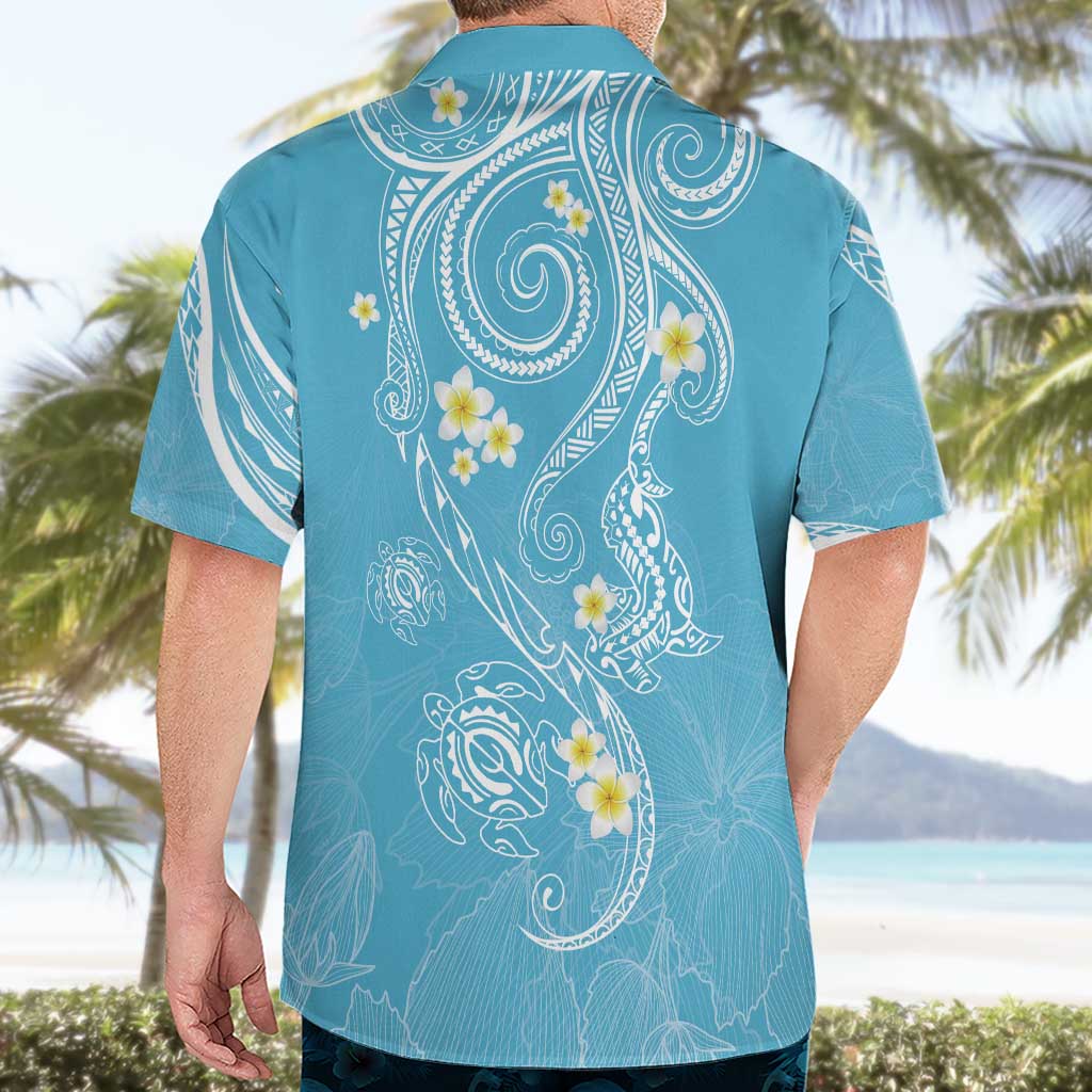 Polynesia Tribal Hawaiian Shirt Turquoise Plumeria Tentacles LT7 - Polynesian Pride