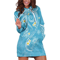 Polynesia Tribal Hoodie Dress Turquoise Plumeria Tentacles LT7 Turquoise - Polynesian Pride