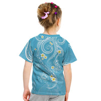 Polynesia Tribal Kid T Shirt Turquoise Plumeria Tentacles