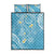 Polynesia Tribal Quilt Bed Set Turquoise Plumeria Tentacles