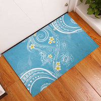 Polynesia Tribal Rubber Doormat Turquoise Plumeria Tentacles LT7 - Polynesian Pride