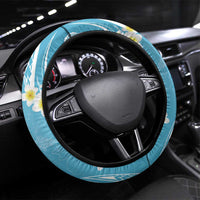 Polynesia Tribal Steering Wheel Cover Turquoise Plumeria Tentacles LT7 Universal Fit Turquoise - Polynesian Pride
