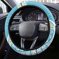 Polynesia Tribal Steering Wheel Cover Turquoise Plumeria Tentacles LT7 - Polynesian Pride