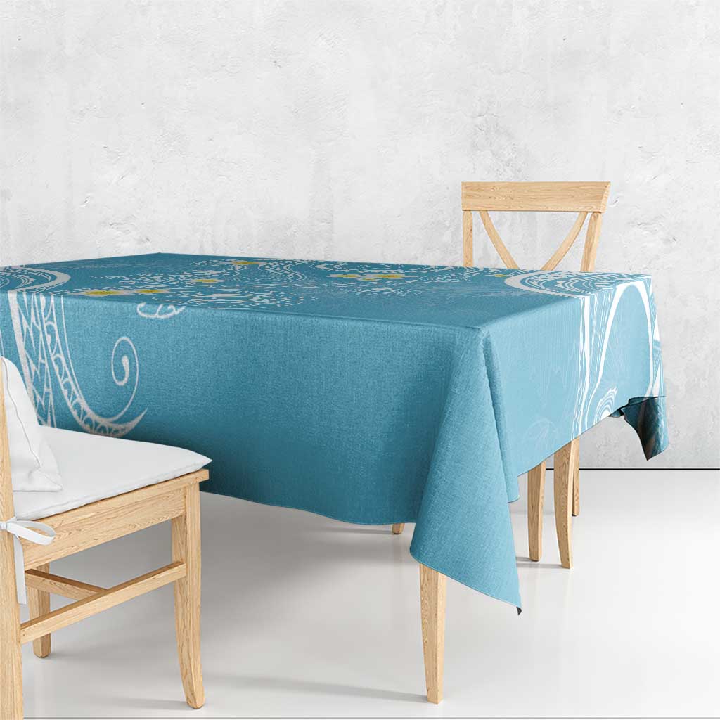 Polynesia Tribal Tablecloth Turquoise Plumeria Tentacles LT7 - Polynesian Pride