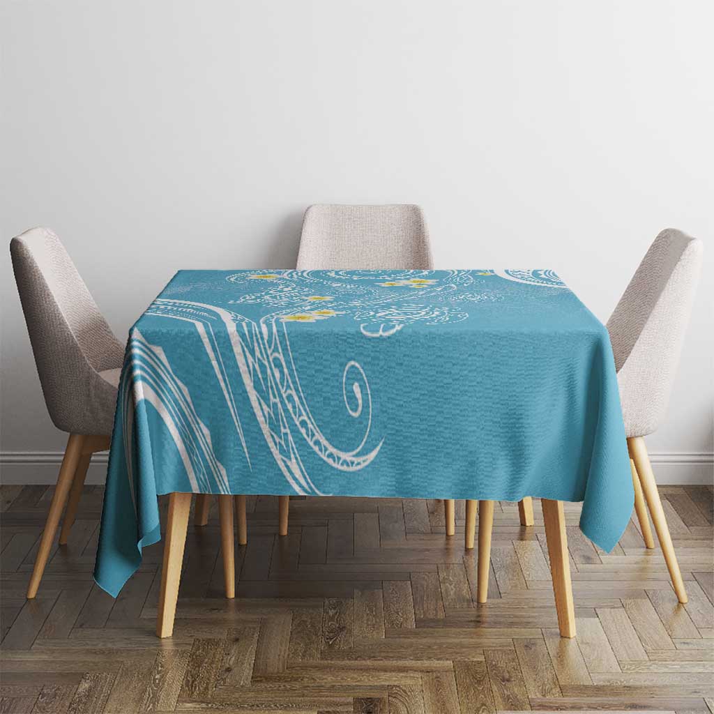 Polynesia Tribal Tablecloth Turquoise Plumeria Tentacles LT7 - Polynesian Pride