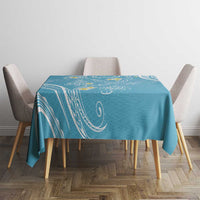Polynesia Tribal Tablecloth Turquoise Plumeria Tentacles LT7 - Polynesian Pride