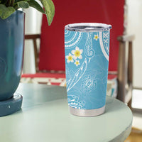 Polynesia Tribal Tumbler Cup Turquoise Plumeria Tentacles LT7 - Polynesian Pride