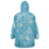 Polynesia Tribal Wearable Blanket Hoodie Turquoise Plumeria Tentacles LT7 - Polynesian Pride