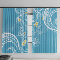 Polynesia Tribal Window Curtain Turquoise Plumeria Tentacles LT7 With Hooks Turquoise - Polynesian Pride