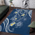 Polynesia Tribal Area Rug Deep Blue Plumeria Tentacles