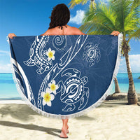 Polynesia Tribal Beach Blanket Deep Blue Plumeria Tentacles LT7 - Polynesian Pride