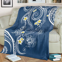 Polynesia Tribal Blanket Deep Blue Plumeria Tentacles LT7 - Polynesian Pride
