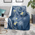 Polynesia Tribal Blanket Deep Blue Plumeria Tentacles