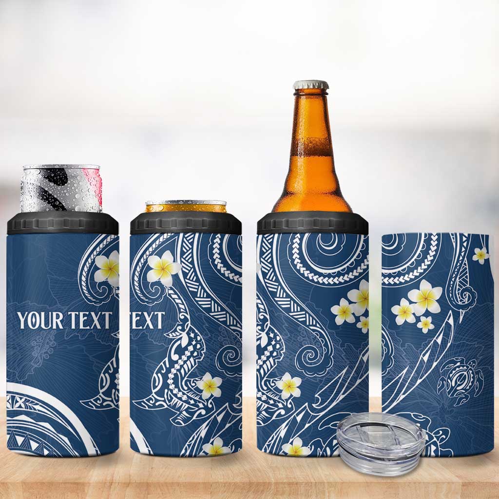 Polynesia Tribal 4 in 1 Can Cooler Tumbler Deep Blue Plumeria Tentacles LT7 - Polynesian Pride