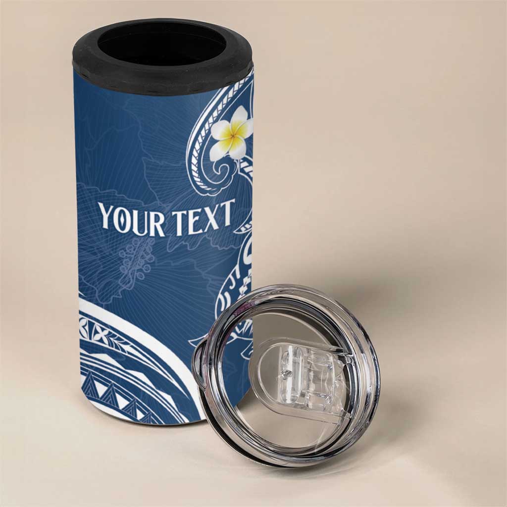 Polynesia Tribal 4 in 1 Can Cooler Tumbler Deep Blue Plumeria Tentacles LT7 - Polynesian Pride