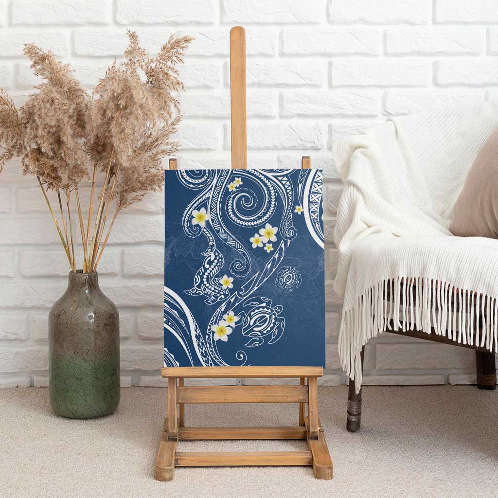Polynesia Tribal Canvas Wall Art Deep Blue Plumeria Tentacles LT7 - Polynesian Pride