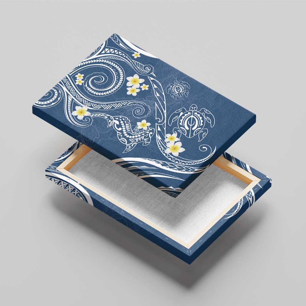 Polynesia Tribal Canvas Wall Art Deep Blue Plumeria Tentacles LT7 - Polynesian Pride