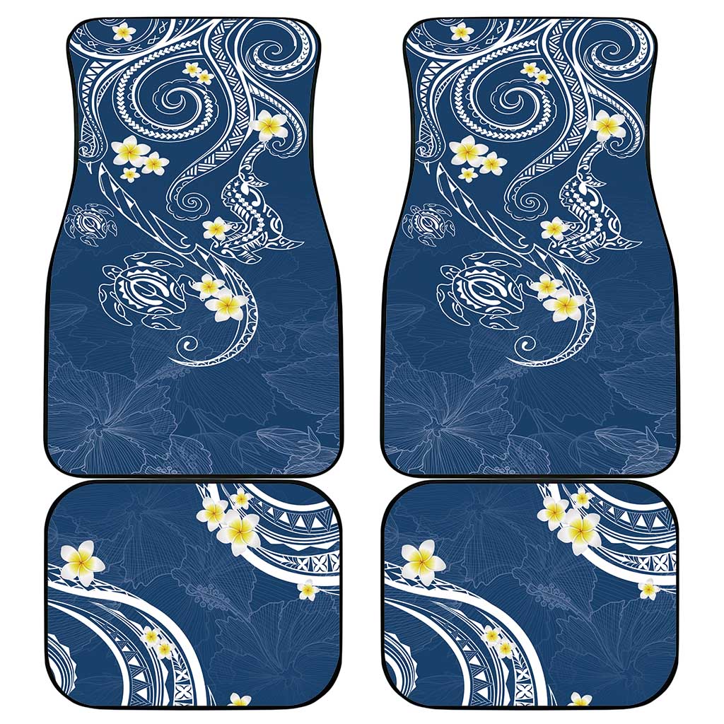 Polynesia Tribal Car Mats Deep Blue Plumeria Tentacles LT7 - Polynesian Pride