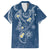 Polynesia Tribal Family Matching Off Shoulder Maxi Dress and Hawaiian Shirt Deep Blue Plumeria Tentacles