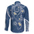 Polynesia Tribal Family Matching Off Shoulder Maxi Dress and Hawaiian Shirt Deep Blue Plumeria Tentacles
