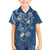 Polynesia Tribal Family Matching Off Shoulder Maxi Dress and Hawaiian Shirt Deep Blue Plumeria Tentacles
