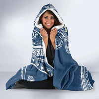 Polynesia Tribal Hooded Blanket Deep Blue Plumeria Tentacles LT7 - Polynesian Pride