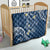 Polynesia Tribal Quilt Deep Blue Plumeria Tentacles