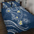 Polynesia Tribal Quilt Bed Set Deep Blue Plumeria Tentacles