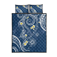 Polynesia Tribal Quilt Bed Set Deep Blue Plumeria Tentacles LT7 - Polynesian Pride