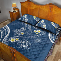 Polynesia Tribal Quilt Bed Set Deep Blue Plumeria Tentacles LT7 - Polynesian Pride