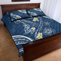 Polynesia Tribal Quilt Bed Set Deep Blue Plumeria Tentacles LT7 - Polynesian Pride