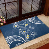 Polynesia Tribal Rubber Doormat Deep Blue Plumeria Tentacles LT7 - Polynesian Pride
