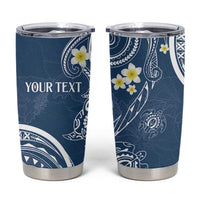 Polynesia Tribal Tumbler Cup Deep Blue Plumeria Tentacles LT7 Blue - Polynesian Pride