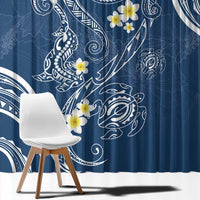 Polynesia Tribal Window Curtain Deep Blue Plumeria Tentacles LT7 - Polynesian Pride
