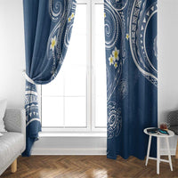 Polynesia Tribal Window Curtain Deep Blue Plumeria Tentacles LT7 - Polynesian Pride
