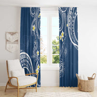 Polynesia Tribal Window Curtain Deep Blue Plumeria Tentacles LT7 - Polynesian Pride