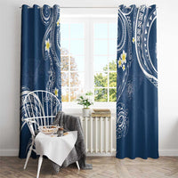 Polynesia Tribal Window Curtain Deep Blue Plumeria Tentacles LT7 - Polynesian Pride