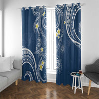 Polynesia Tribal Window Curtain Deep Blue Plumeria Tentacles LT7 With Grommets Blue - Polynesian Pride