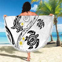 Polynesia Tribal Beach Blanket White Plumeria Tentacles LT7 - Polynesian Pride