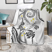 Polynesia Tribal Blanket White Plumeria Tentacles LT7 - Polynesian Pride