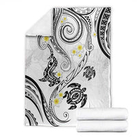 Polynesia Tribal Blanket White Plumeria Tentacles LT7 - Polynesian Pride