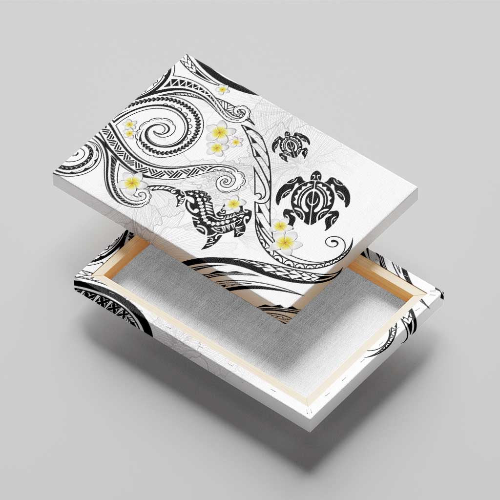 Polynesia Tribal Canvas Wall Art White Plumeria Tentacles LT7 - Polynesian Pride
