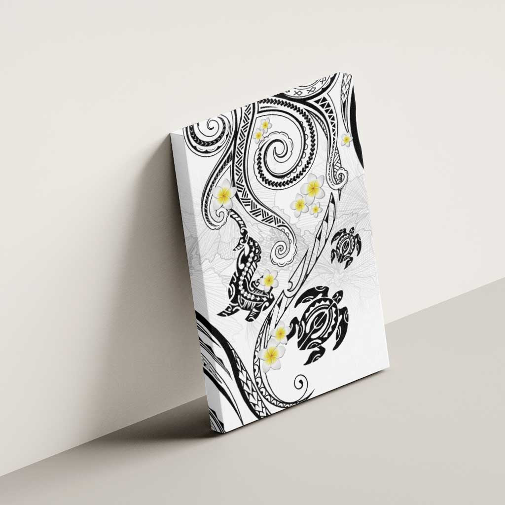 Polynesia Tribal Canvas Wall Art White Plumeria Tentacles LT7 - Polynesian Pride